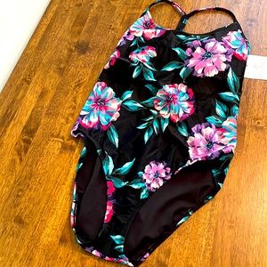 COPY - New Eco Beach Floral Scoopneck Strappy Back One Piece Swimsuit XL